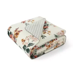 Laura Ashley Zoe Reversible Coco Flannel Throw
