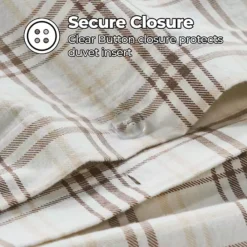 SUPERIOR Plaid Flannel Cotton Classic Farmhouse Duvet Cover Set -Bedding Shop 7331896 ALT5