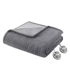 Serta® Dream Soft Heated Electric Bed Blanket -Bedding Shop 7361153 Gray