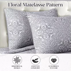 SUPERIOR Enzy Medium Weight Medallion Matelasse Quilt & Sham Set 16 SUPERIOR Enzy Medium Weight Medallion Matelasse Quilt & Sham Set -Bedding Shop 7361719 ALT5