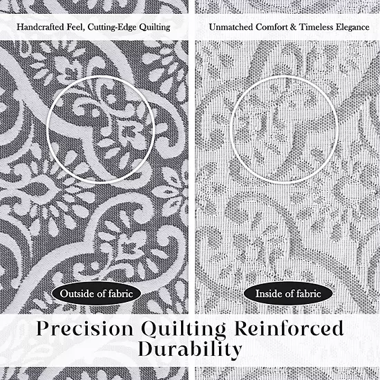 SUPERIOR Enzy Medium Weight Medallion Matelasse Quilt & Sham Set 6 SUPERIOR Enzy Medium Weight Medallion Matelasse Quilt & Sham Set - Image 6