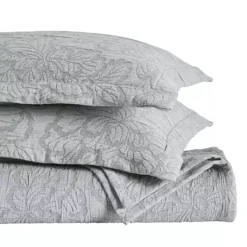 SUPERIOR Hibiscus Cotton Medium Weight Matelasse Woven Bedspread & Sham Set -Bedding Shop 7361728 ALT5