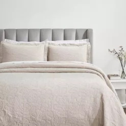 SUPERIOR Hibiscus Cotton Medium Weight Matelasse Woven Bedspread & Sham Set