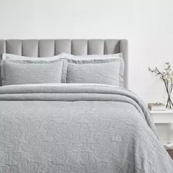 SUPERIOR Hibiscus Cotton Medium Weight Matelasse Woven Bedspread & Sham Set -Bedding Shop 7361728 Denim Blue