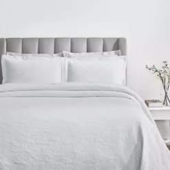 SUPERIOR Hibiscus Cotton Medium Weight Matelasse Woven Bedspread & Sham Set -Bedding Shop 7361728 White