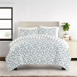 Urban Loft's 3 Pc Reversible Duvet Bedding Set - Watercolor Vines Pattern -Bedding Shop 7375001 ALT3