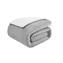 Truly Soft Basket Carved Faux Fur Throw Comforter -Bedding Shop 7381817 Gray