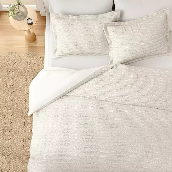Madelinen® 100% Cotton Waffle Weave Textured Duvet Cover Set 2 Madelinen® 100% Cotton Waffle Weave Textured Duvet Cover Set - Image 2