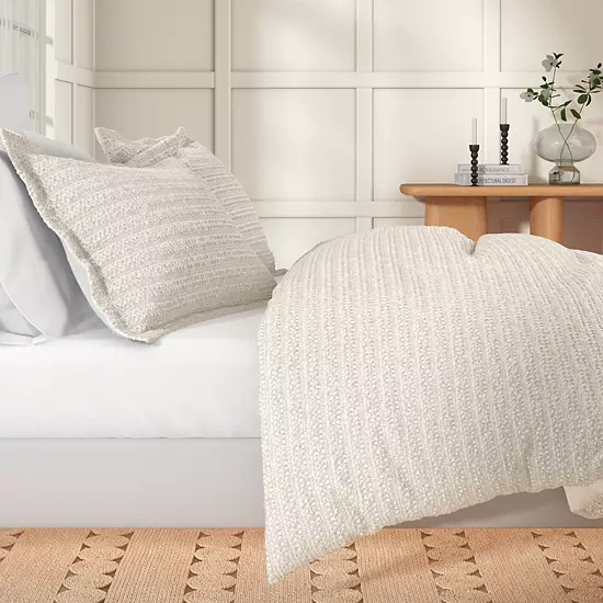 Madelinen® 100% Cotton Waffle Weave Textured Duvet Cover Set 4 Madelinen® 100% Cotton Waffle Weave Textured Duvet Cover Set - Image 4