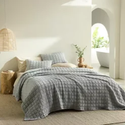 Miryana Jacquard Coverlet Set -Bedding Shop 7397521 Slate Blue