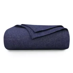Tribeca Living German Cotton Oversized Blanket -Bedding Shop 7431988 Heather Blue