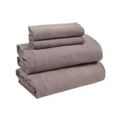 SUPERIOR Rome Brushed Flannel Cotton Deep Pocket Sheet Set -Bedding Shop 7437001 Gray