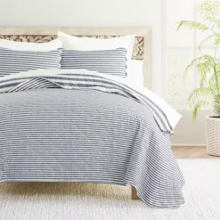 Home Collection Classic Stripe Reversible All Season Down-Alternative Quilt Set -Bedding Shop 7474295 ALT10