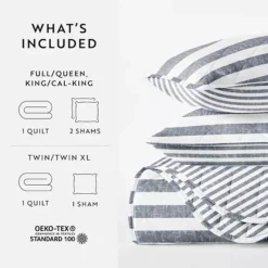 Home Collection Classic Stripe Reversible All Season Down-Alternative Quilt Set -Bedding Shop 7474295 ALT5