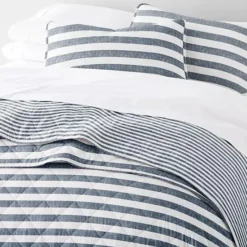 Home Collection Classic Stripe Reversible All Season Down-Alternative Quilt Set -Bedding Shop 7474295 ALT6