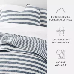 Home Collection Classic Stripe Reversible All Season Down-Alternative Quilt Set -Bedding Shop 7474295 ALT9