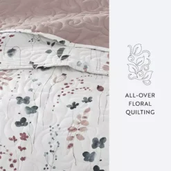 Home Collection Floral Patterned Reversible All Season Down-Alternative Quilt Set -Bedding Shop 7474300 ALT7
