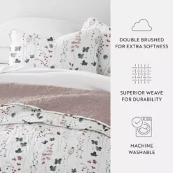 Home Collection Floral Patterned Reversible All Season Down-Alternative Quilt Set -Bedding Shop 7474300 ALT8