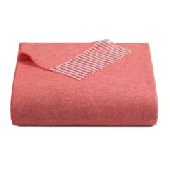 Discover Europe - Made In Italy La Limonaia Tessuti Birdseye Throw Blanket -Bedding Shop 7494943 Coral