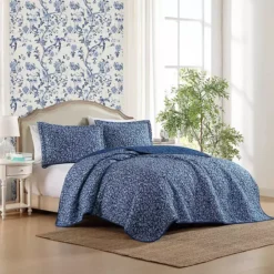 Laura Ashley Elaina Blue Quilt Set -Bedding Shop 7515886 ALT6