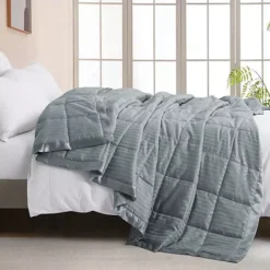 Unikome Hotel Collection Lightweight Down Alternative Blanket With Satin Trim All Season Design -Bedding Shop 7524197 Dark Gray