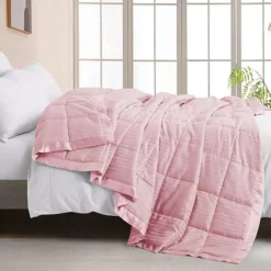 Unikome Hotel Collection Lightweight Down Alternative Blanket With Satin Trim All Season Design -Bedding Shop 7524197 Pink