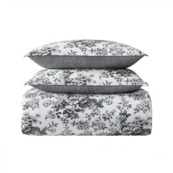 Laura Ashley Toile Delight Grey Comforter & Sham Bonus Set -Bedding Shop 7529148 ALT3
