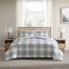 Eddie Bauer Mountain Embroidery Plaid Green King Comforter Set