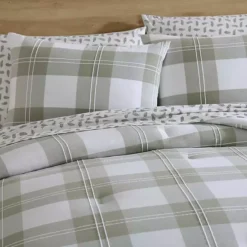 Eddie Bauer Mountain Embroidery Plaid Green King Comforter Set -Bedding Shop 7530450 ALT3