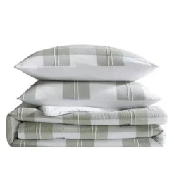 Eddie Bauer Mountain Embroidery Plaid Green King Comforter Set -Bedding Shop 7530450 ALT6