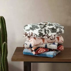 Wrangler Mustangs Brown Throw Blanket -Bedding Shop 7539296 ALT2