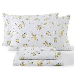 HLC.ME Floral Multi Piece Bed Sheets Set - Soft & Wrinkle Resistant - Beds Up To 15 Inches Deep -Bedding Shop 7552070 Blue Yellow