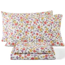 HLC.ME Floral Multi Piece Bed Sheets Set - Soft & Wrinkle Resistant - Beds Up To 15 Inches Deep -Bedding Shop 7552070 Purple Red