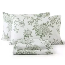 HLC.ME Floral Multi Piece Bed Sheets Set - Soft & Wrinkle Resistant - Beds Up To 15 Inches Deep -Bedding Shop 7552070 Sage Green Toile