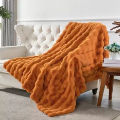 Home Soft Things Bubble Textured Faux Fur Throw Blanket -Bedding Shop 7557533 ALT2