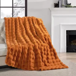 Home Soft Things Bubble Textured Faux Fur Throw Blanket -Bedding Shop 7557533 ALT3