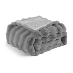 Home Soft Things Bubble Textured Faux Fur Throw Blanket -Bedding Shop 7557533 Gray