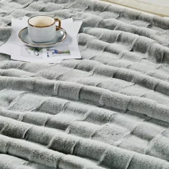 Home Soft Things Brick Textured Faux Fur Throw Blanket -Bedding Shop 7557534 ALT4