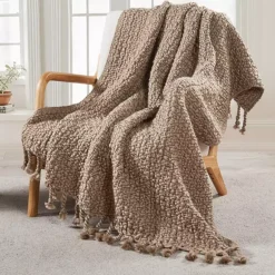 Home Soft Things Basket Weave Knitted Tassel Throw Blanket -Bedding Shop 7557688 ALT2