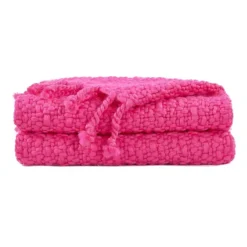 Home Soft Things Basket Weave Knitted Tassel Throw Blanket -Bedding Shop 7557688 Hot Pink