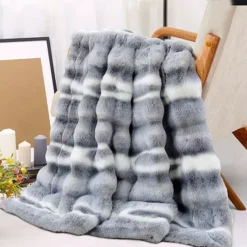 Home Soft Things Tip Dying Two Tone Faux Fur Throw Blanket -Bedding Shop 7557689 ALT2