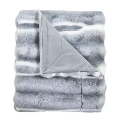 Home Soft Things Tip Dying Two Tone Faux Fur Throw Blanket