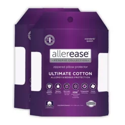 AllerEase Ultimate Pillow Protector Comfort Zippered Machine Washable Pillow Cover 2-pk.