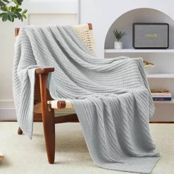 Unikome Ultra Soft Plush Lightweight Summer Blanket -Bedding Shop 7600673 Light Grey