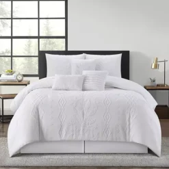Nanshing Amalthea 7-pc. Leaves Comforter Set 15 Nanshing Amalthea 7-pc. Leaves Comforter Set -Bedding Shop 7617282 White