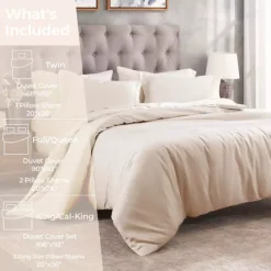 SUPERIOR 400 Thread Count Egyptian Cotton Solid Duvet Cover Set -Bedding Shop 7626558 ALT7