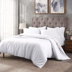 SUPERIOR 400 Thread Count Egyptian Cotton Solid Duvet Cover Set