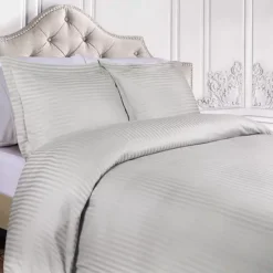 SUPERIOR 400 Thread Count Stripe Egyptian Cotton Duvet Cover Set -Bedding Shop 7626561 Platinum