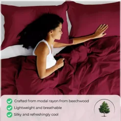 SUPERIOR 300 Thread Count Modal From Beechwood Lightweight Cooling Solid Duvet Cover Set 18 SUPERIOR 300 Thread Count Modal From Beechwood Lightweight Cooling Solid Duvet Cover Set -Bedding Shop 7627432 ALT5