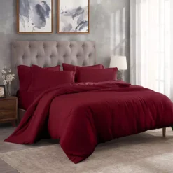 SUPERIOR 300 Thread Count Modal From Beechwood Lightweight Cooling Solid Duvet Cover Set 26 SUPERIOR 300 Thread Count Modal From Beechwood Lightweight Cooling Solid Duvet Cover Set -Bedding Shop 7627432 Burgundy